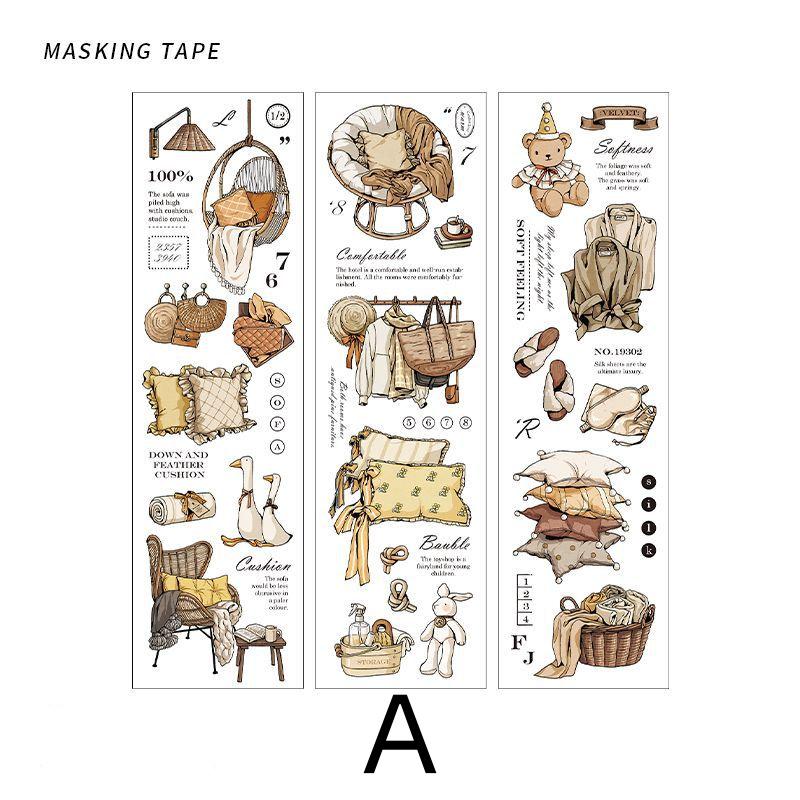 Life Aesthetics Retro Sticker Pack｜Tea Tailoring Home Stickers｜Planner Sticker Pack Junk Journal Bullet Journal Scrapbooking Craft Supplies