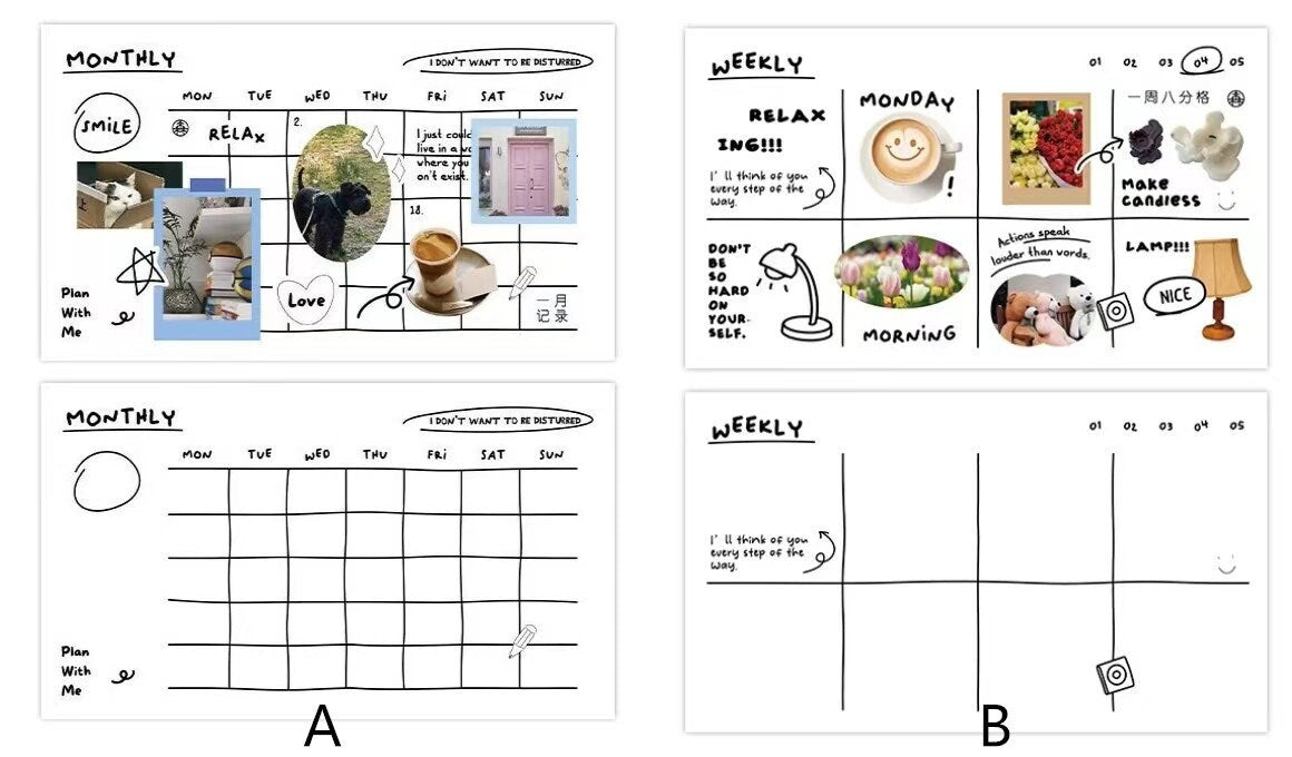 Daily Plan Sticky Note Pad | Weekly Monthly Planner | Habit Tracker |  Expense | Planner memo Pad | School Student Collage Supplies