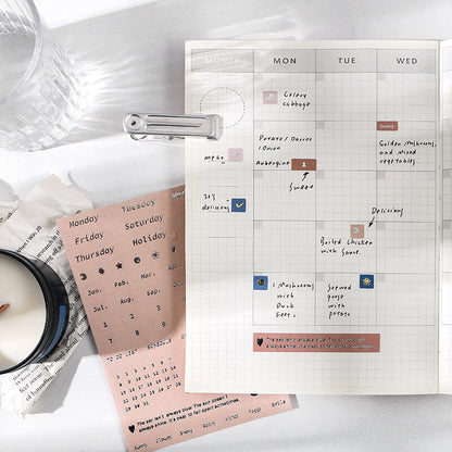 4 Sheets Gold Silver Foil Calendar Stickers | Planner Sticker Pack | BuJo Sticker kit | Functional Stickers