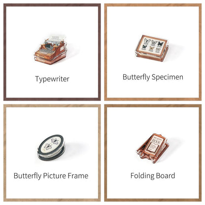 Retro Typewriter Butterfly Book Acrylic Journal Clips | Strong Paper Clips | Cute Stationery Journal Supplies Planner TN Accessories