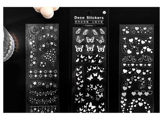 White Ink Deco Stickers |  | Scrapbooking | Retro Sticker Pack