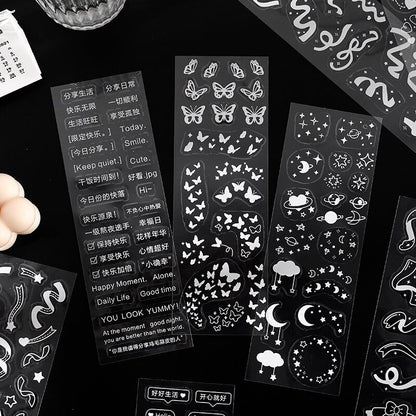 White Ink Deco Stickers |  | Scrapbooking | Retro Sticker Pack