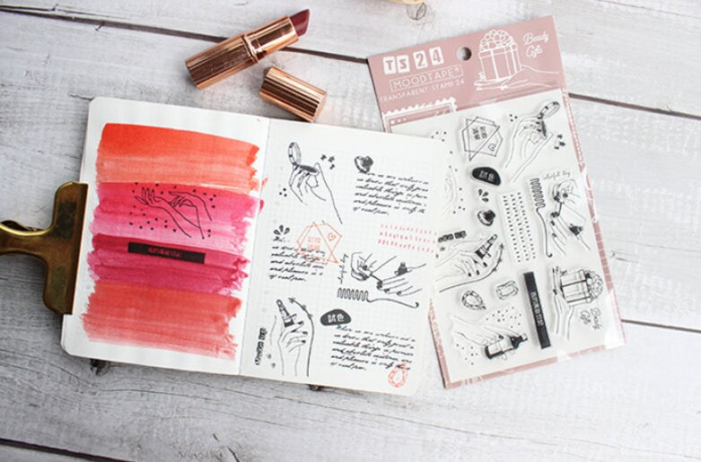 Makeup Silicone Stamp | Transparent Clear Stamp Set | Scrapbooking Stamp | Planner Stamp |