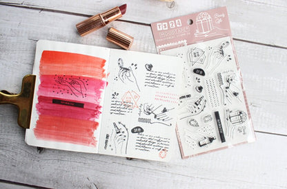 Makeup Silicone Stamp | Transparent Clear Stamp Set | Scrapbooking Stamp | Planner Stamp |