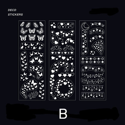 White Ink Deco Stickers |  | Scrapbooking | Retro Sticker Pack