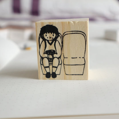 Watching Movies Rubber Stamp | Wooden Stamp Set | Scrapbooking Stamp | Planner Stamp |  | Midori Traveler’s Notebook