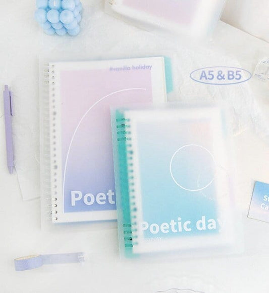 Poetic Day Smart Ring Binder | B5 A5 | Loose Leaf Notebook | Study Supplies | Note Taking | Japanese Stationery