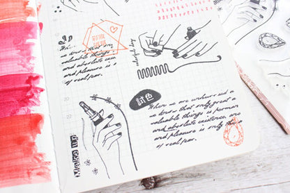 Makeup Silicone Stamp | Transparent Clear Stamp Set | Scrapbooking Stamp | Planner Stamp |