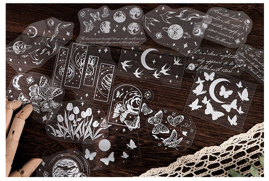 White Ink Deco Stickers |  | Scrapbooking | Retro Sticker Pack