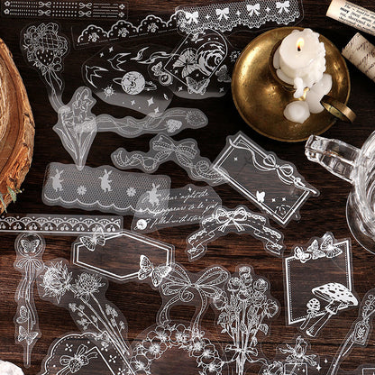 White Ink Deco Stickers |  | Scrapbooking | Retro Sticker Pack