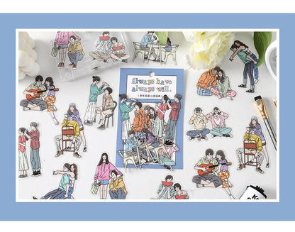 20 pcs Lovers Couple Sticker Pack / Journal Supplies /   Stickers / Planner Sticker Set / Junk Journal / Die Cut Stickers