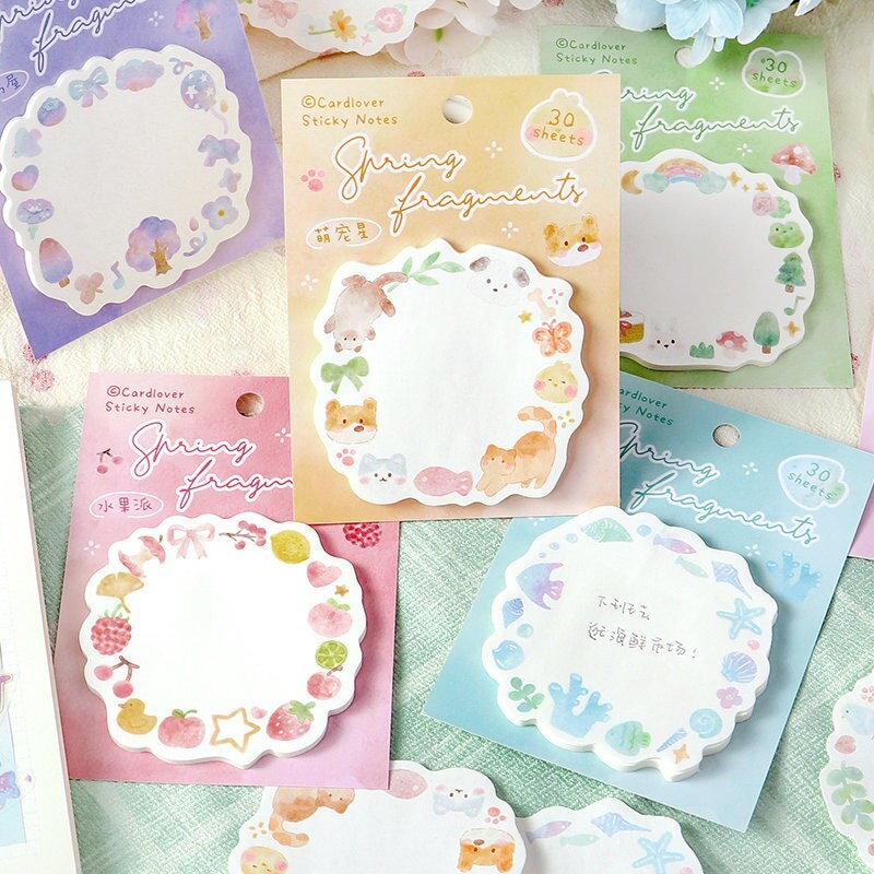 Spring Fragments Sticky Notes | Beautiful Sticky Note Pad | Cute Memo Pad | Planner Memo | Stationery Planner Journal Accessory Supplies