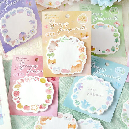Spring Fragments Sticky Notes | Beautiful Sticky Note Pad | Cute Memo Pad | Planner Memo | Stationery Planner Journal Accessory Supplies