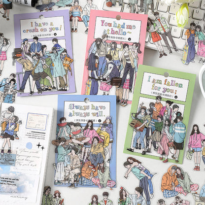 20 pcs Lovers Couple Sticker Pack / Journal Supplies /   Stickers / Planner Sticker Set / Junk Journal / Die Cut Stickers