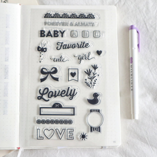 Baby Rubber Stamp | Transparent Clear Stamp Set | Scrapbooking Stamp | Planner Stamp |  | Hobonichi | Traveler’s Notebook