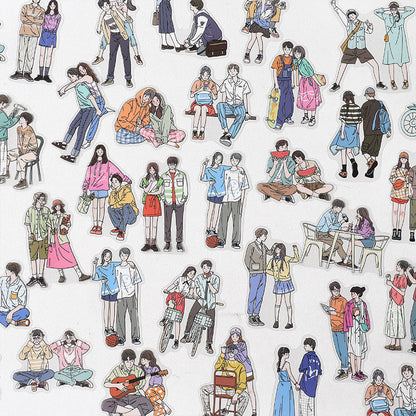 20 pcs Lovers Couple Sticker Pack / Journal Supplies /   Stickers / Planner Sticker Set / Junk Journal / Die Cut Stickers