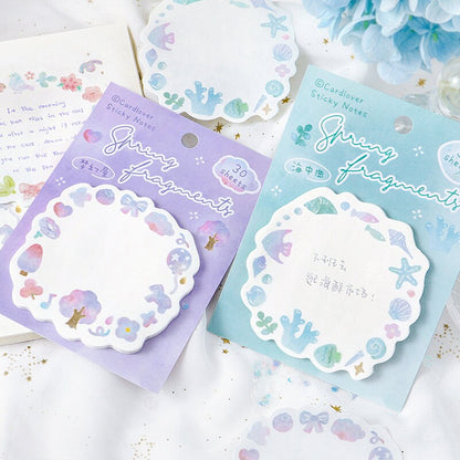 Spring Fragments Sticky Notes | Beautiful Sticky Note Pad | Cute Memo Pad | Planner Memo | Stationery Planner Journal Accessory Supplies