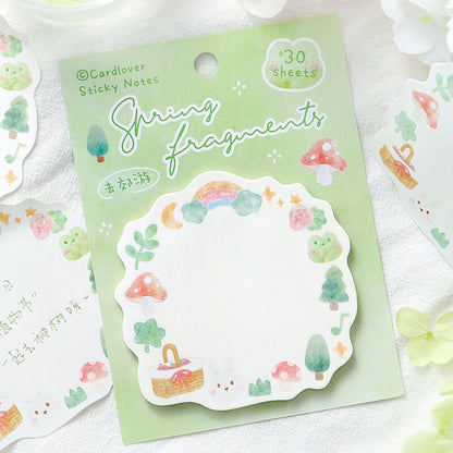 Spring Fragments Sticky Notes | Beautiful Sticky Note Pad | Cute Memo Pad | Planner Memo | Stationery Planner Journal Accessory Supplies