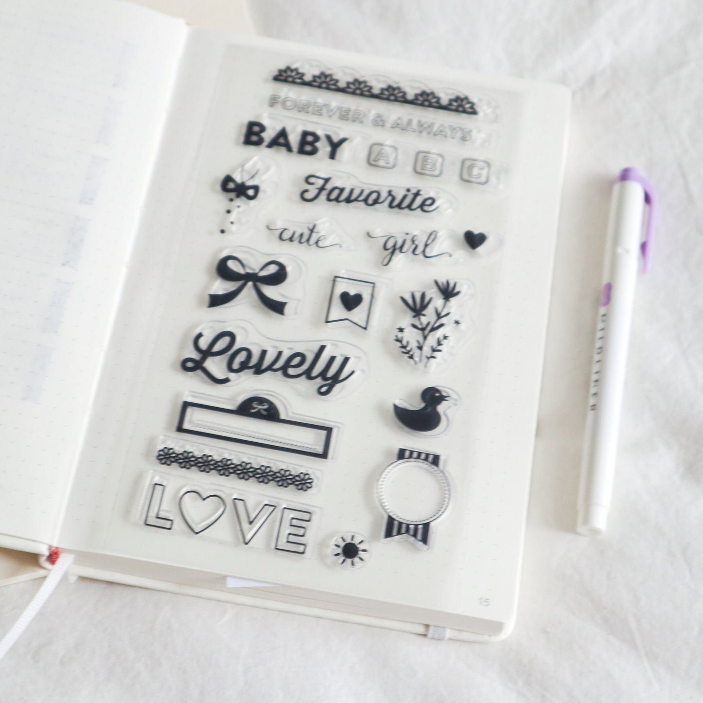 Baby Rubber Stamp | Transparent Clear Stamp Set | Scrapbooking Stamp | Planner Stamp |  | Hobonichi | Traveler’s Notebook