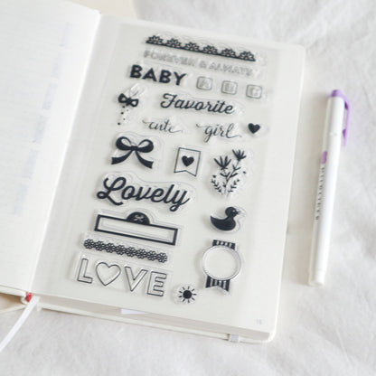 Baby Rubber Stamp | Transparent Clear Stamp Set | Scrapbooking Stamp | Planner Stamp |  | Hobonichi | Traveler’s Notebook