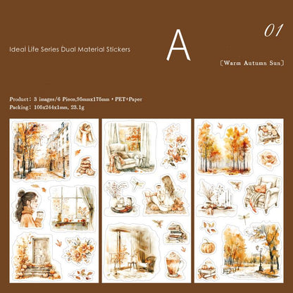 Ideal Life Sticker Sheets | Autumn Summer Beach Travel Nature Garden Girl  Stickers for Junk Journal Collage DIY Scrapbooking