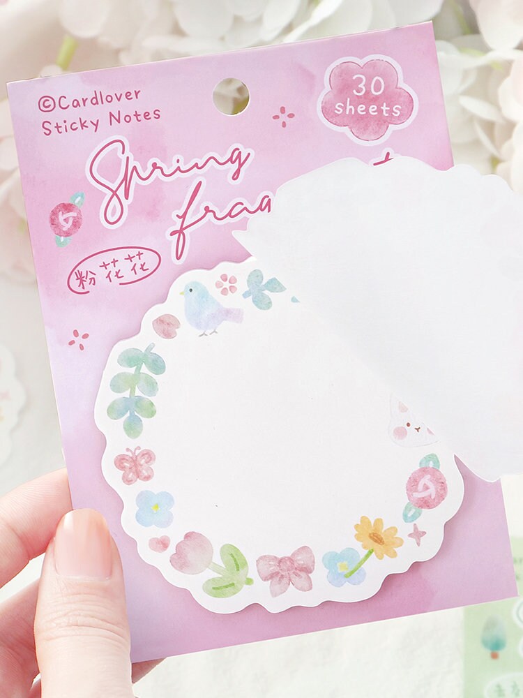 Spring Fragments Sticky Notes | Beautiful Sticky Note Pad | Cute Memo Pad | Planner Memo | Stationery Planner Journal Accessory Supplies