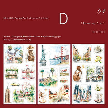 Ideal Life Sticker Sheets | Autumn Summer Beach Travel Nature Garden Girl  Stickers for Junk Journal Collage DIY Scrapbooking