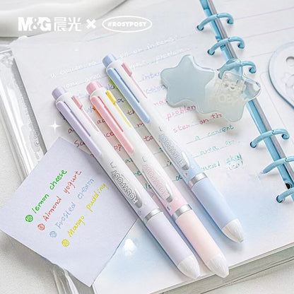 4-in-1 Multi-Color Gel Pen | Aesthetic Pens | Cute Student Journal Planner Pens Writing Supplies Stationary Back to School