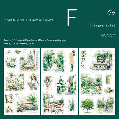 Ideal Life Sticker Sheets | Autumn Summer Beach Travel Nature Garden Girl  Stickers for Junk Journal Collage DIY Scrapbooking