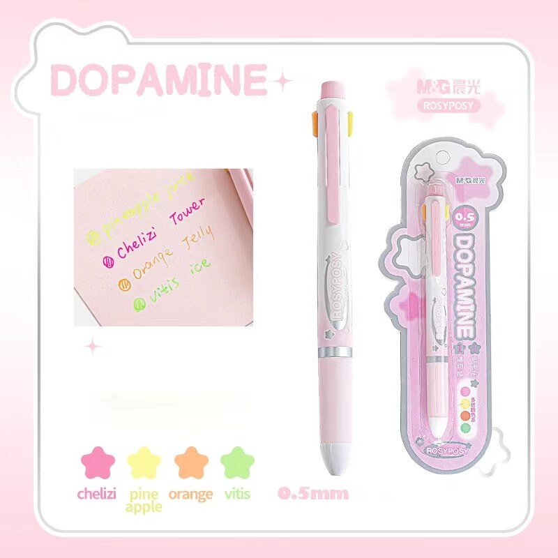 4-in-1 Multi-Color Gel Pen | Aesthetic Pens | Cute Student Journal Planner Pens Writing Supplies Stationary Back to School