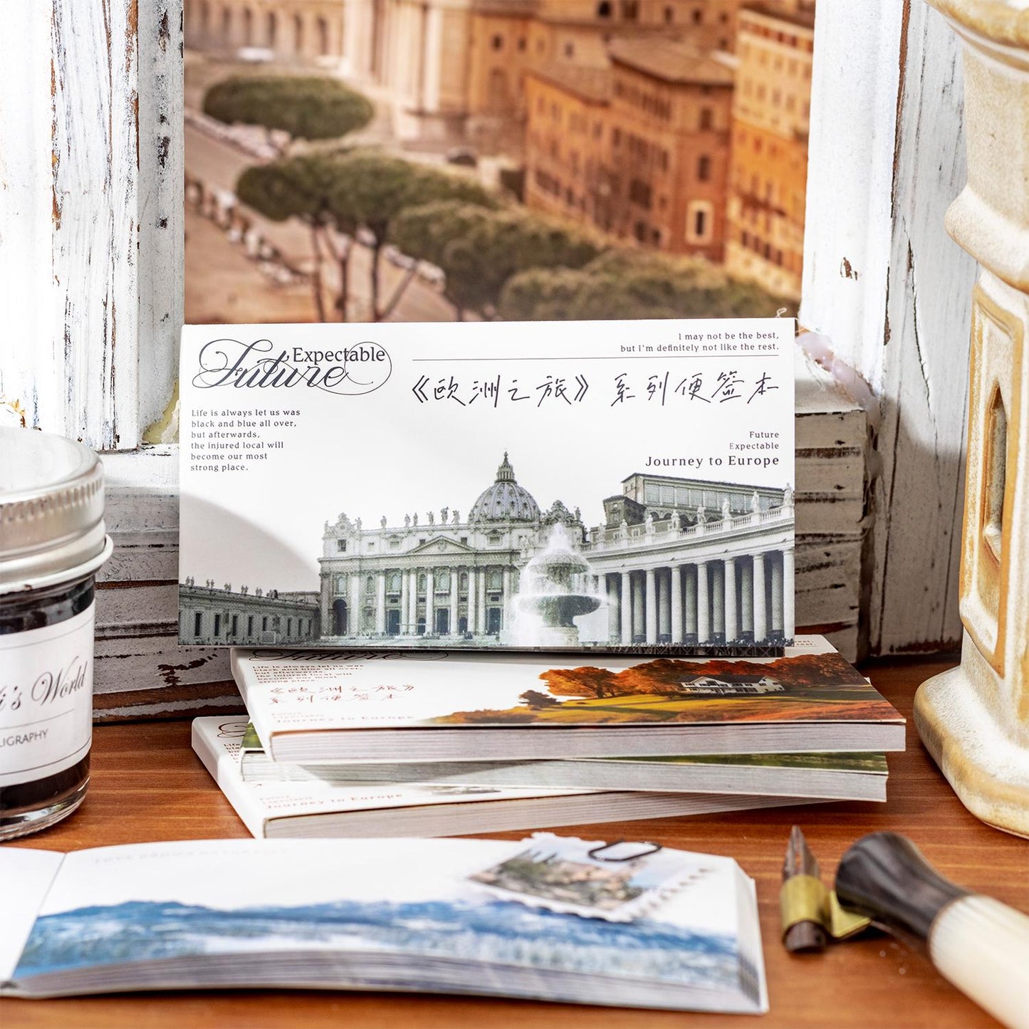 40 Sheets European City Memo Pad | Travel-Themed Notepad | Cute Desk Accessories for Office and Study | Planner Journal Accessories Supplies