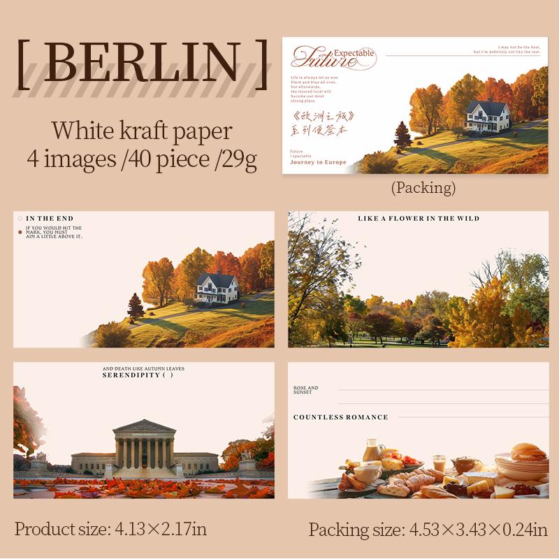 40 Sheets European City Memo Pad | Travel-Themed Notepad | Cute Desk Accessories for Office and Study | Planner Journal Accessories Supplies