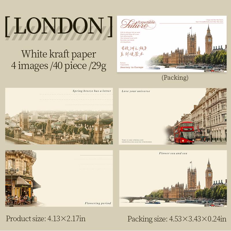40 Sheets European City Memo Pad | Travel-Themed Notepad | Cute Desk Accessories for Office and Study | Planner Journal Accessories Supplies