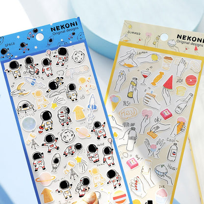 Nekoni Korean Cute Stickers| Kawaii Planner Stickers Junk Journal Collage Bujo Scrapbooking Supplies | Korean Cute Stationery