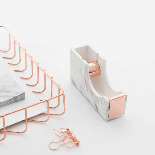 Rose Gold/ Gold Marble Acrylic Tape Dispenser | Office Desk Accessory |  School Supplies