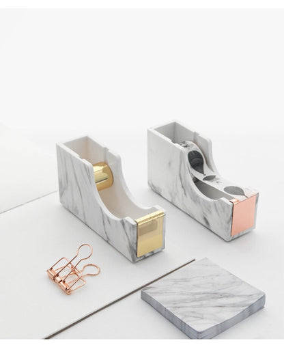 Rose Gold/ Gold Marble Acrylic Tape Dispenser | Office Desk Accessory |  School Supplies