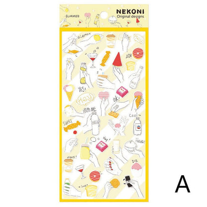 Nekoni Korean Cute Stickers| Kawaii Planner Stickers Junk Journal Collage Bujo Scrapbooking Supplies | Korean Cute Stationery