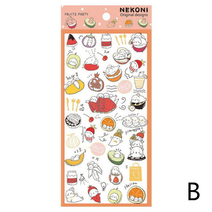 Nekoni Korean Cute Stickers| Kawaii Planner Stickers Junk Journal Collage Bujo Scrapbooking Supplies | Korean Cute Stationery
