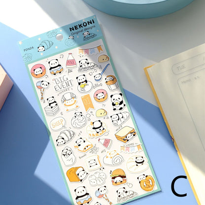 Nekoni Korean Cute Stickers| Kawaii Planner Stickers Junk Journal Collage Bujo Scrapbooking Supplies | Korean Cute Stationery