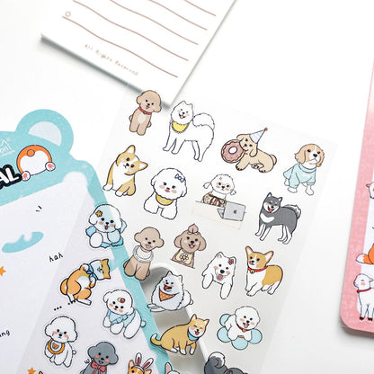 Nekoni Korean Cute Cat Dog Panda Bird Sheep Squirrel Racoon Stickers | Kawaii Animal Planner Stickers Junk Journal Scrapbooking Supplies