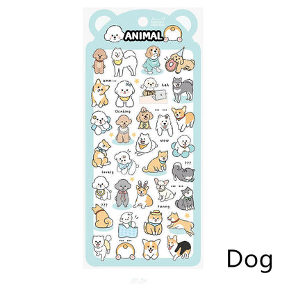 Nekoni Korean Cute Cat Dog Panda Bird Sheep Squirrel Racoon Stickers | Kawaii Animal Planner Stickers Junk Journal Scrapbooking Supplies