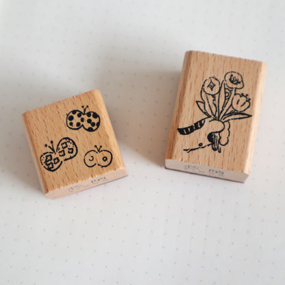 Flower Rubber Stamp | Wooden Stamp Set | Scrapbooking Stamp | Planner Stamp |  | Midori Traveler’s Notebook