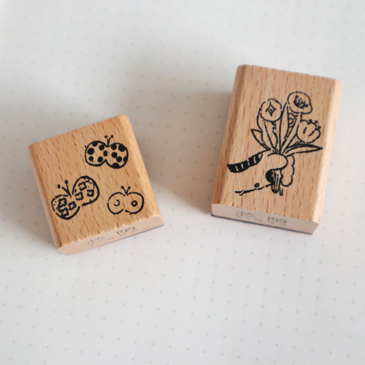 Flower Rubber Stamp | Wooden Stamp Set | Scrapbooking Stamp | Planner Stamp |  | Midori Traveler’s Notebook