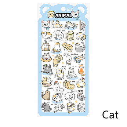 Nekoni Korean Cute Cat Dog Panda Bird Sheep Squirrel Racoon Stickers | Kawaii Animal Planner Stickers Junk Journal Scrapbooking Supplies