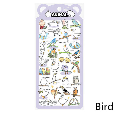 Nekoni Korean Cute Cat Dog Panda Bird Sheep Squirrel Racoon Stickers | Kawaii Animal Planner Stickers Junk Journal Scrapbooking Supplies