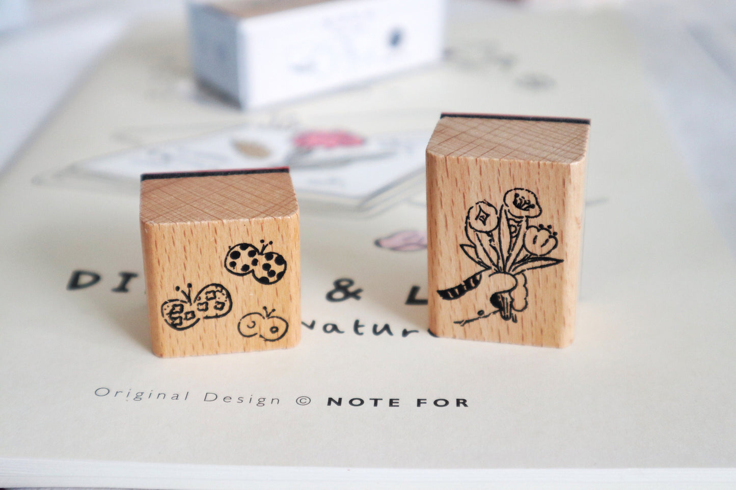 Flower Rubber Stamp | Wooden Stamp Set | Scrapbooking Stamp | Planner Stamp |  | Midori Traveler’s Notebook