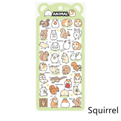 Nekoni Korean Cute Cat Dog Panda Bird Sheep Squirrel Racoon Stickers | Kawaii Animal Planner Stickers Junk Journal Scrapbooking Supplies