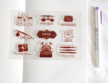 Writing Silicone Stamp | Transparent Clear Stamp Set | Scrapbooking Stamp | Planner Stamp |  | Midori Traveler’s Notebook