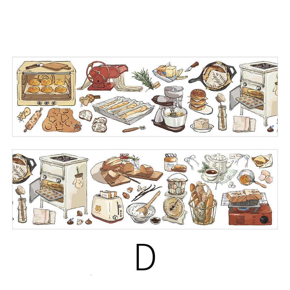 Retro Coffee Dessert Bread Travel PET Sticker | Decorative Stickers | Planner Junk Journal｜ Die Cut Deco Stickers | Scrapbooking Supplies