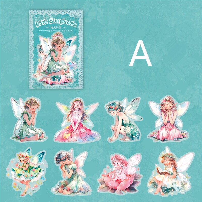 Foiled Fairy Tale Flower Elf Stickers | Journaling Stickers Pack | Scrapbooking Planner Diary Junk Journal Collage Kit Travel Art Supplies